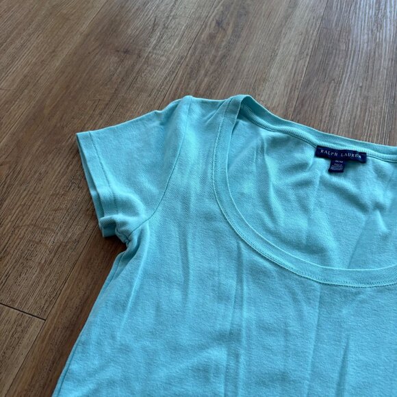 Ralph Lauren Short Sleeve Scoop Neck Shirt Blue Women’s Size M - Picture 5 of 7